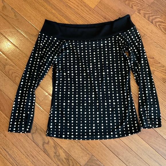 White House Black Market Tops - WHBM Polka Dotted Top